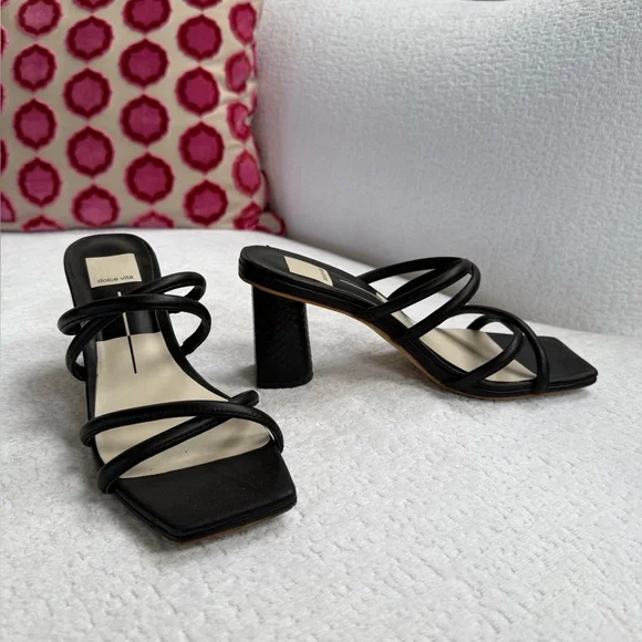 Dolce Vita Black Strappy Heels - Picture 2 of 4